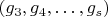 $\left(g_3,g_4,\dots,g_s\right)$