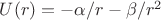 $U(r)=-\alpha/r-\beta/r^{2}$