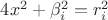 $4x^2+\beta_i^2=r_i^2$