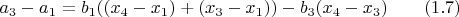 $a_3-a_1=b_1((x_4-x_1)+(x_3-x_1))-b_3(x_4-x_3)\qquad\eqno(1.7)$