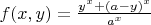 $f(x,y)=\frac{y^x+(a-y)^x}{a^x}$