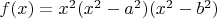 $f(x) = x^2(x^2-a^2)(x^2-b^2)$