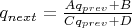$q_{next}={{A q_{prev}+B}\over{C q_{prev}+D}}$