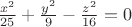 $\[\frac{{{x^2}}}{{25}} + \frac{{{y^2}}}{9} - \frac{{{z^2}}}{{16}} = 0\]$