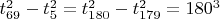 $t_{69}^2-t_5^2=t_{180}^2-t_{179}^2=180^3$