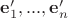 $\mathbf e'_1, ..., \mathbf e'_n$