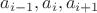 $a_{i-1},a_{i},a_{i+1}$