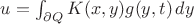 $u=\int_{\partial Q} K(x,y) g(y,t)\,dy$