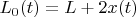 $L_{0}(t)=L+2x(t)$