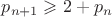 $p_{n+1}\geqslant 2+p_n$