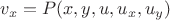 $v_x=P(x,y,u,u_x,u_y)$