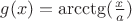 $g(x)=\arcctg(\frac{x}{a})$
