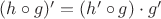 $(h\circ g)' = (h'\circ g)\cdot g'$