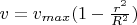 $v=v_{max}(1-\frac{r^2}{R^2})$