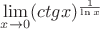 $ \lim\limits_{x \to 0 } (ctg x) ^\frac {1} {\ln x} $