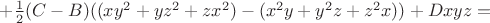 $+\frac 12(C-B)((xy^2+yz^2+zx^2)-(x^2y+y^2z+z^2x))+Dxyz=$ $+\frac 12(C-B)((xy^2+yz^2+zx^2)-(x^2y+y^2z+z^2x))+Dxyz=$