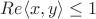 $Re \langle x,y \rangle \leq 1$