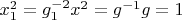 $x_1^2=g_1^{-2}x^2=g^{-1}g=1$