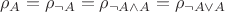 $$\rho_A=\rho_{\neg A}=\rho_{\neg A \wedge A}=\rho_{\neg A \vee A}$$