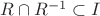 $R\cap R^{-1} \subset I$