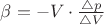 $\beta = -V \cdot \frac{\triangle p}{\triangle V}$