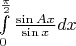 $\int \limits_{0}^{\frac \pi 2} \frac { \sin Ax } {\sin x} dx$