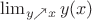 $\lim_{y\nearrow x} y(x)$