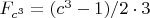 $F_{c^3}=(c^3-1)/2 \cdot{3}$
