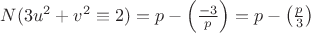 $N(3u^2+v^2\equiv 2)=p-\left(\frac{-3}{p}\right)=p-\left(\frac{p}{3}\right)$