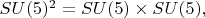 $SU(5)^2=SU(5)\times SU(5),$
