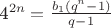 4^{2n} = \frac{b_1(q^n - 1)} { q - 1} 4^{2n} = \frac{b_1(q^n - 1)} { q - 1}