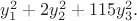 $y_{1}^2+2y_{2}^2+115y_{3}^2.$