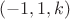 $$(-1, 1, k)$$