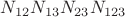 $N_{12} N_{13} N_{23} N_{123}$
