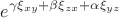 $$e^{\gamma \xi_{x y} + \beta \xi_{z x} + \alpha \xi_{y z}}$$