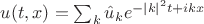 $u(t,x)=\sum_k \hat u_k e^{-|k|^2 t+ikx}$