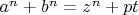 $a^{n}+b^{n}=z^{n}+pt $