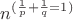 $n^{(\frac1 p+\frac1 q=1)}$