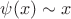 $\psi(x)\sim x$