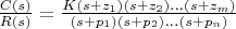 $\frac{C(s)}{R(s)}=\frac{K(s+z_1)(s+z_2)...(s+z_m)}{(s+p_1)(s+p_2)...(s+p_n)}$