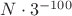 $N\cdot 3^{-100}$