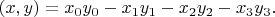 $(x,y)=x_0y_0-x_1y_1-x_2y_2-x_3y_3.$