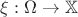 $\xi:\Omega\to \mathbb{X}$