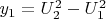 $\[y_1  = U_2^2  - U_1^2 \]$