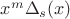 $x^m\Delta_s(x)$