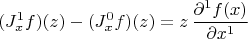 $$(J^1_{x}f)(z)-(J^0_{x}f)(z) = z \, \frac{\partial^1 f(x)}{\partial x^1} $$