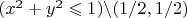 $(x^2+y^2\leqslant1) \backslash (1/2,1/2)$