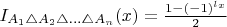$I_{A_{1}\triangle A_{2}\triangle\ldots\triangle A_{n}}(x)=\frac{1-(-1)^{l_x}}{2}$