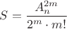 $S=\dfrac{A_n^{2m}}{2^m \cdot m!}$