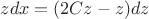 $zdx=(2Cz-z)dz$